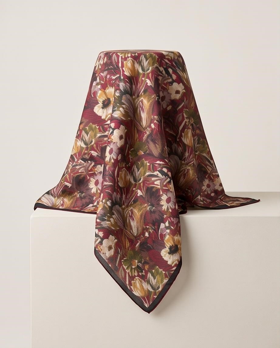 SHAWL SECRET LOİ SİLK ÇİÇEK DESENLİ EŞARP