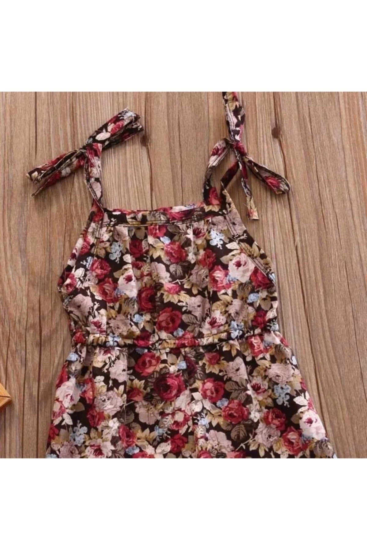 Askılı Ince Bahar Çiçeği Kız Bebek Tulum