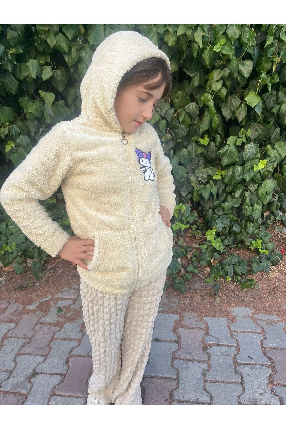 kışlık polar kapşonlu mont