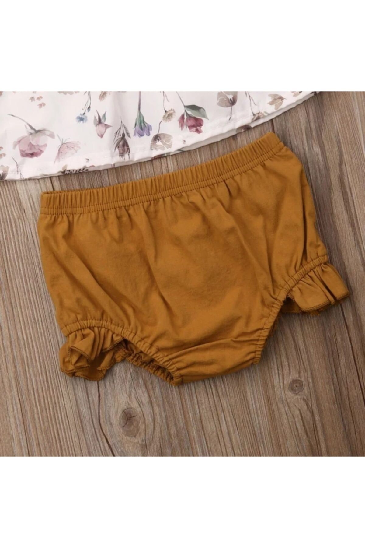 Kız Bebek Bluz Şort Dörtllü Takım
