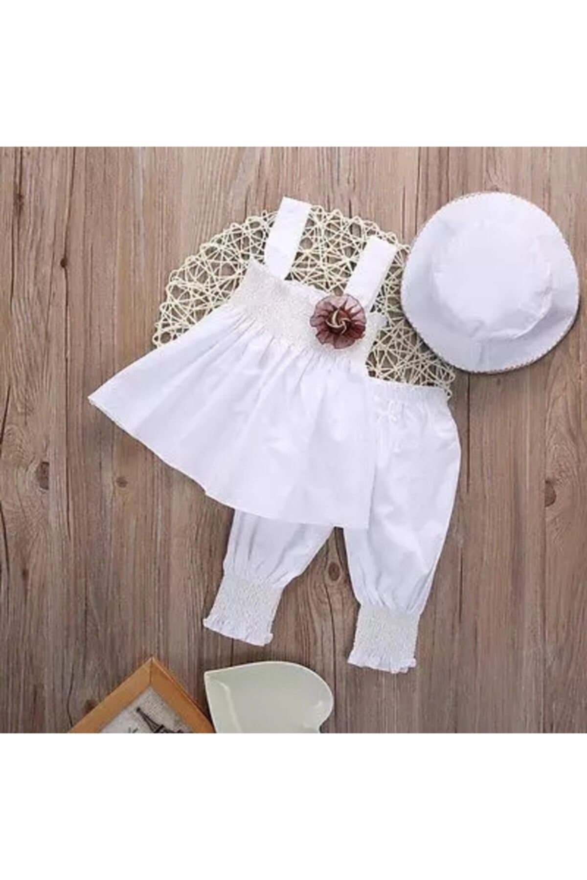 Kız Bebek Üçlü Prenses Beyaz Takım