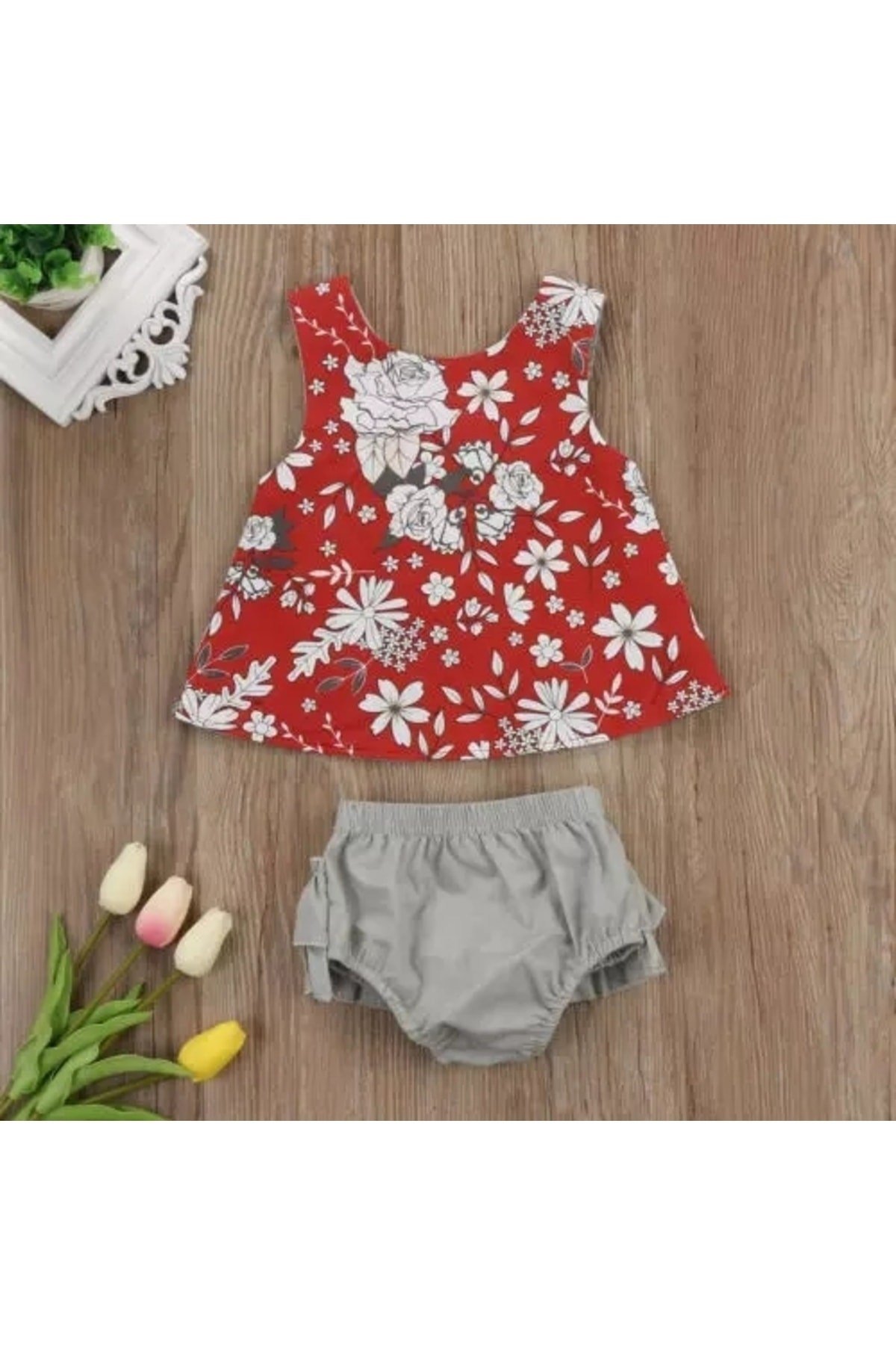 Kız Bebek Yaz Modası Çapraz Askılı Ikili Set
