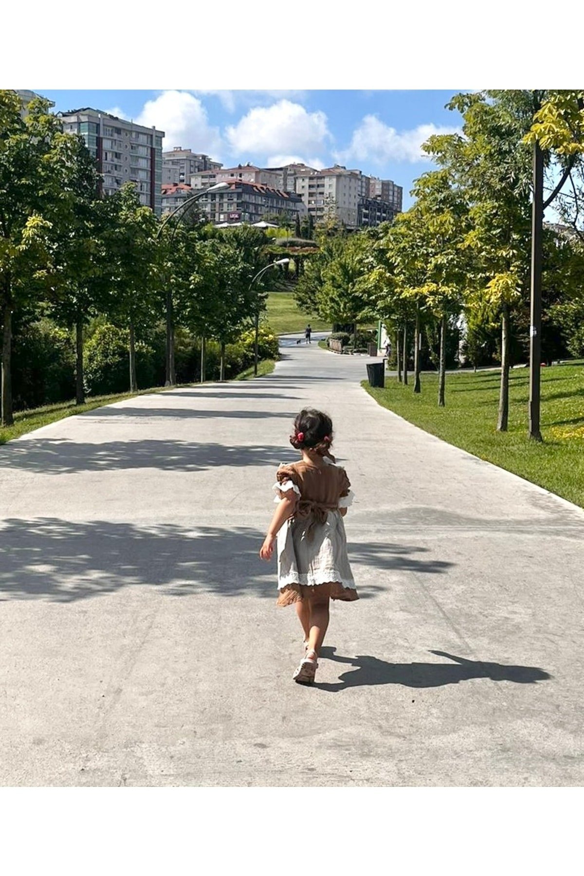 Kız Çocuk Retro %100organik Çift Kat Müslin Dantelli Elbise
