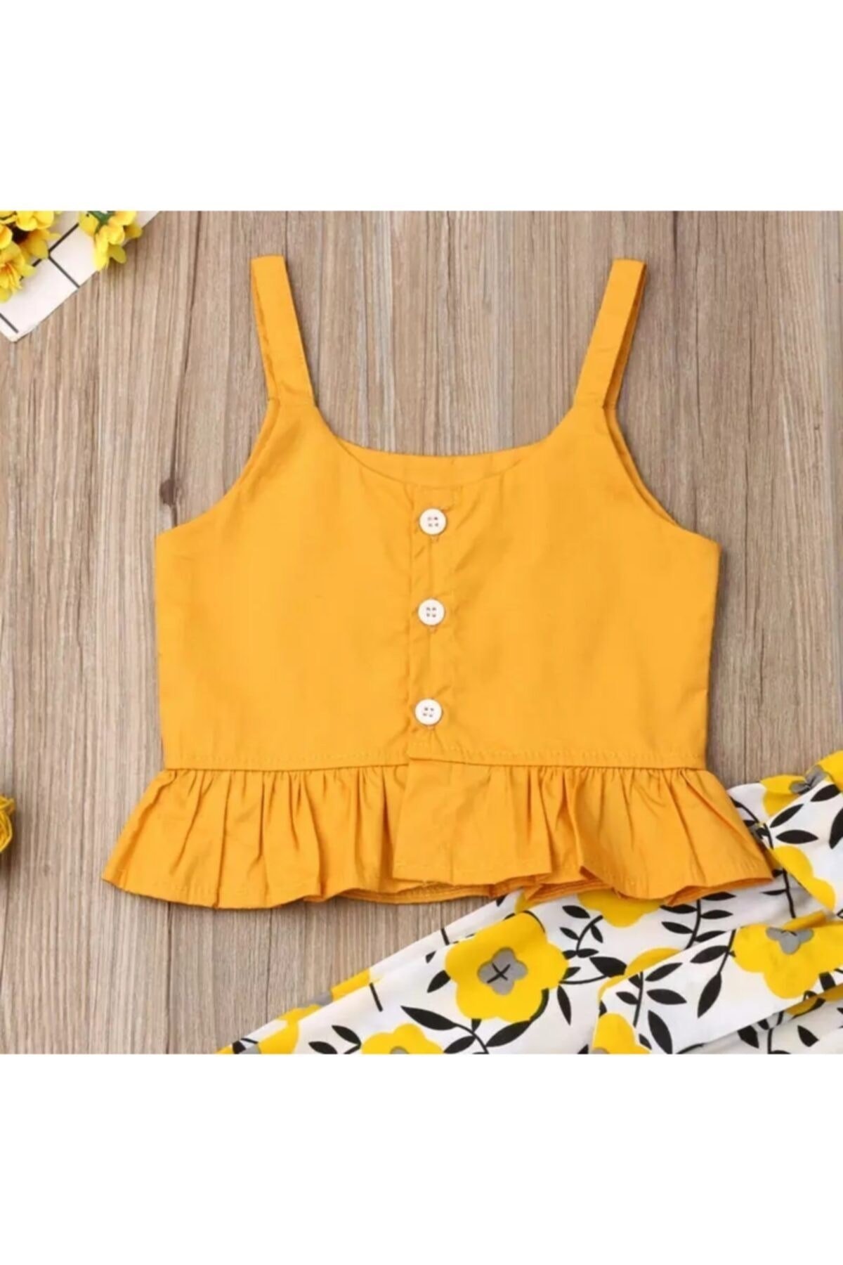 Kız Çocuk Sun Flowers Bluz Pantolon Ikili Set