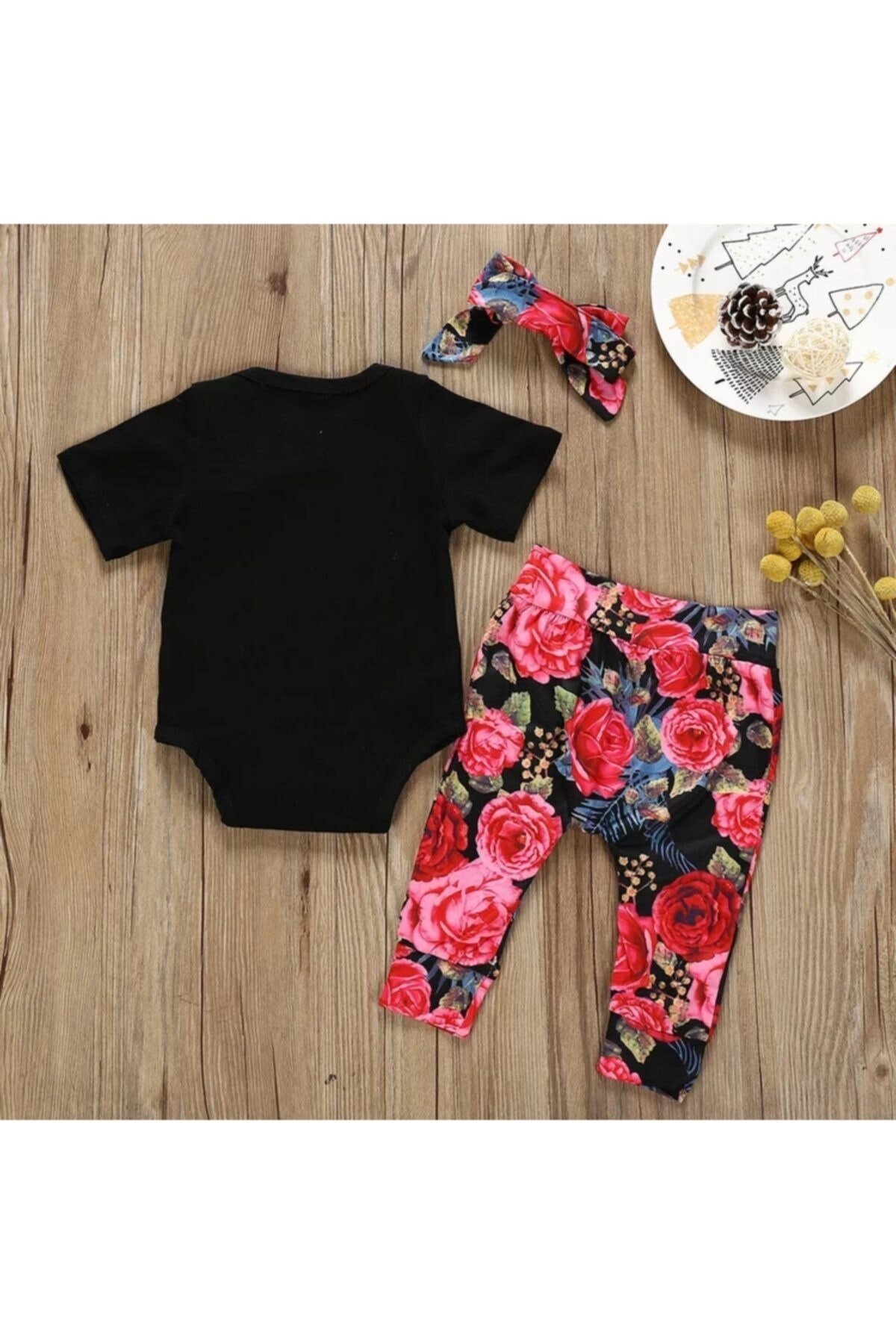 ''mommy Is My Bestie'' Pantolon Bluz Saç Aksesuarı Üçlü Set Takım