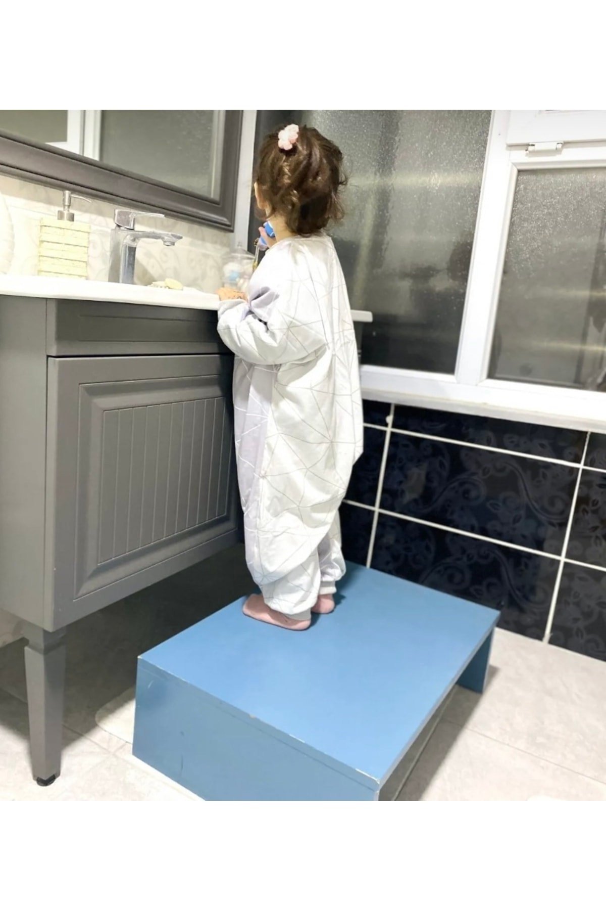 Yeni Şalvar Model %100 Organik Pamuk Penye 0,5tog Antialerjik Geometrik Desenli Elyafsız Uyku Tulumu