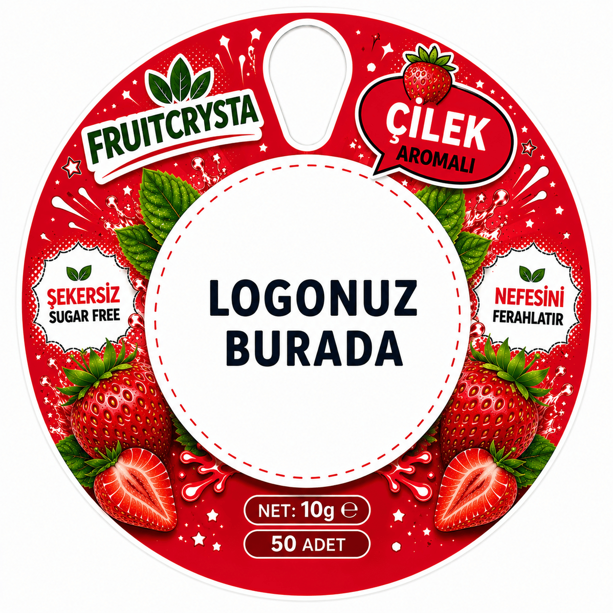 Logolu Çilekli Kutu Şeker