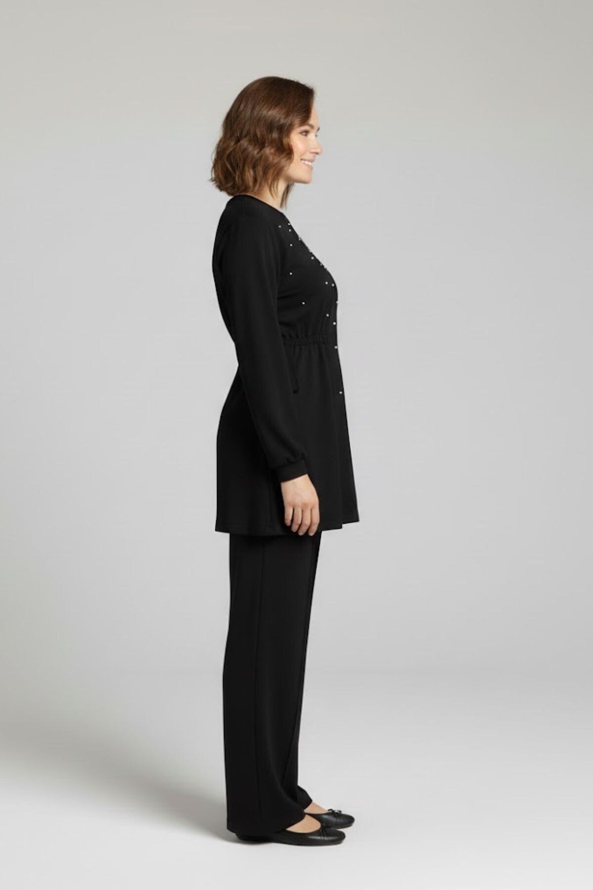 İkili Taşlı Takım - Siyah