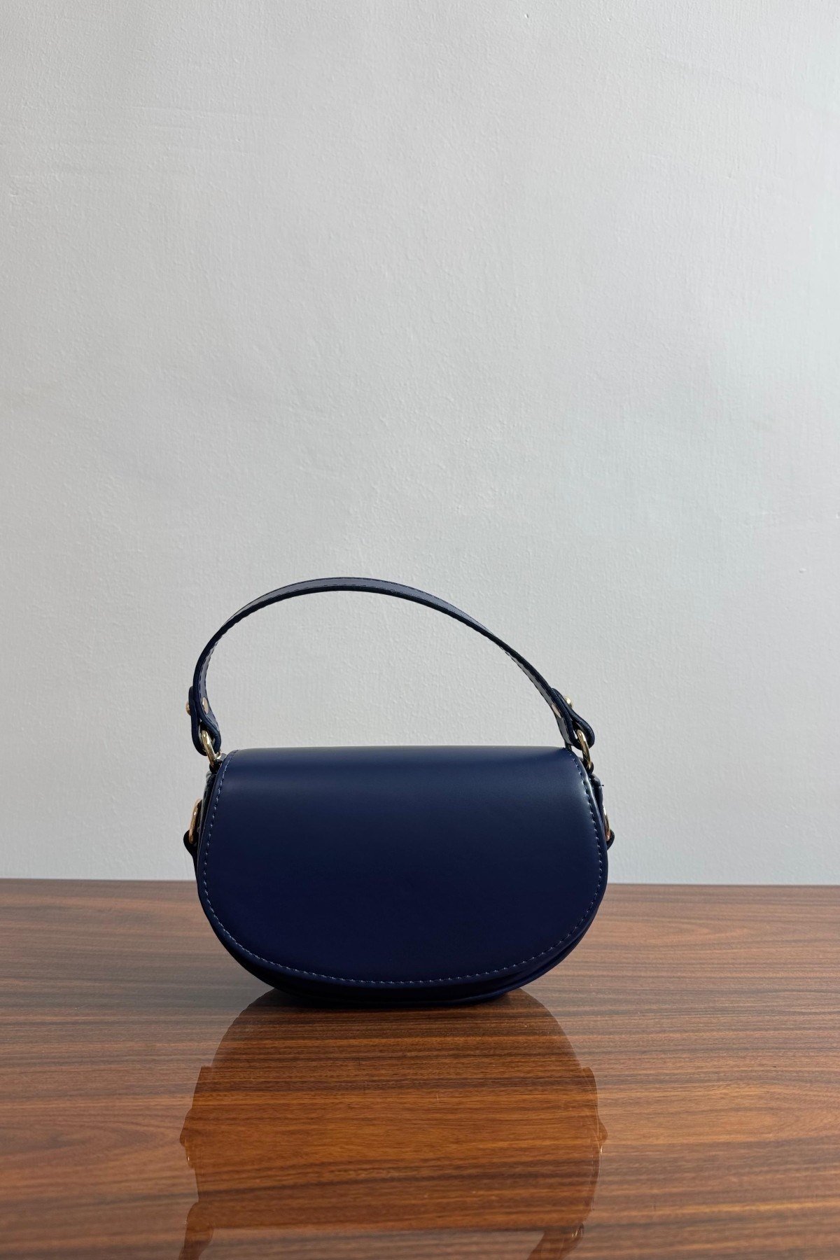 Mini Oval El Ve Omuz Çantası - Lacivert