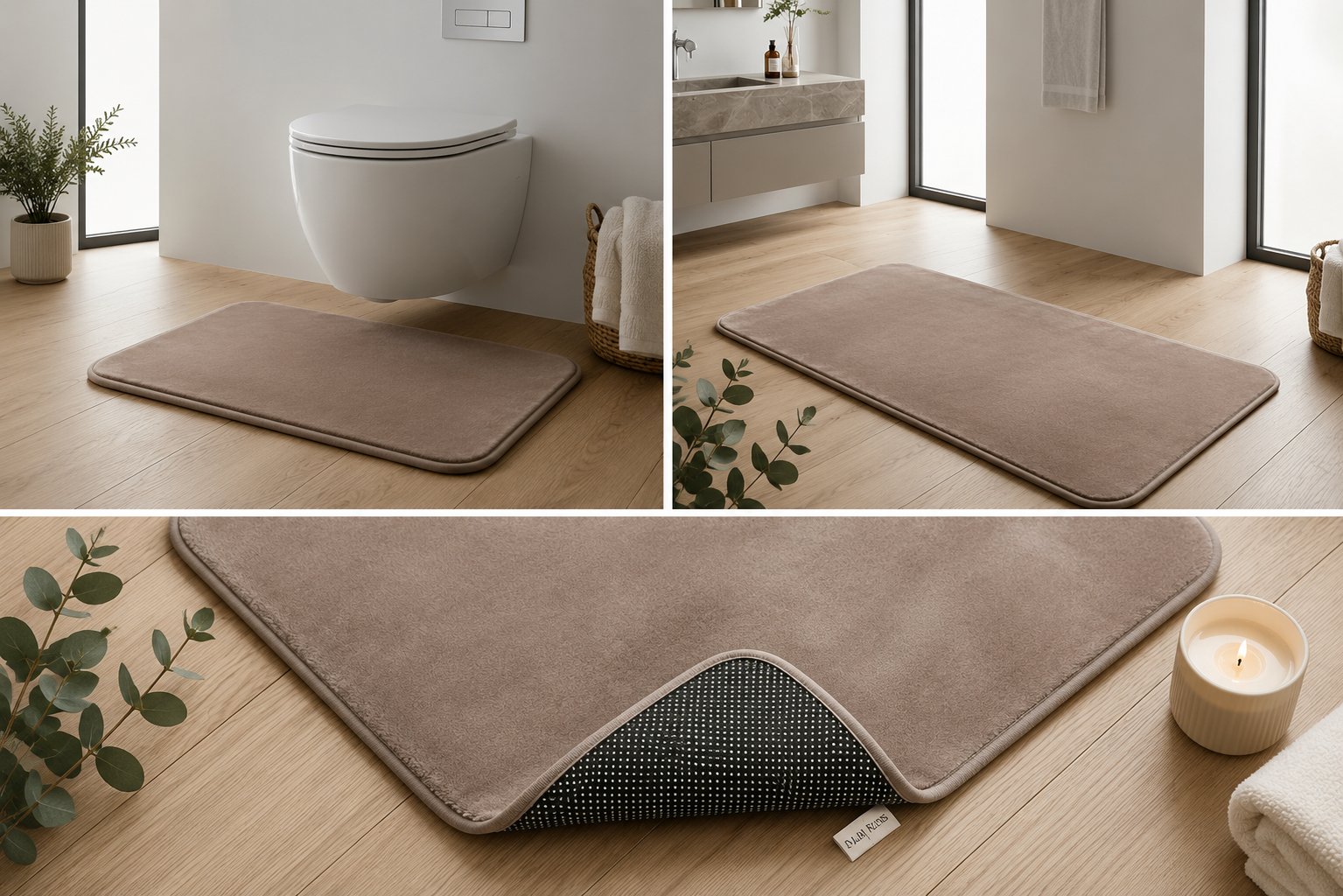 Soft Touch 2'li Banyo Paspası Seti Kaymaz Taban Yıkanabilir
