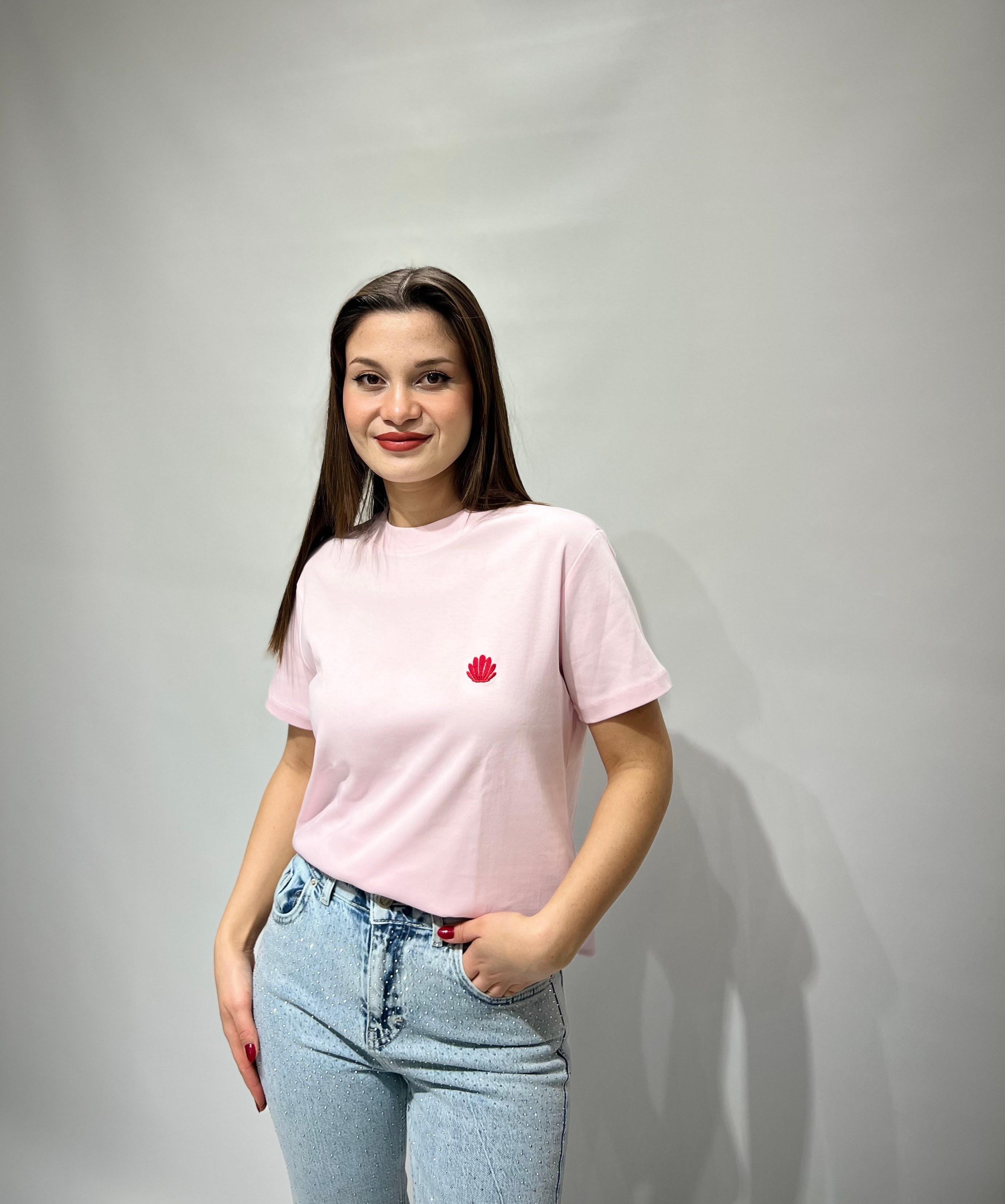 Pembe Deniz Kabuklu Tişört