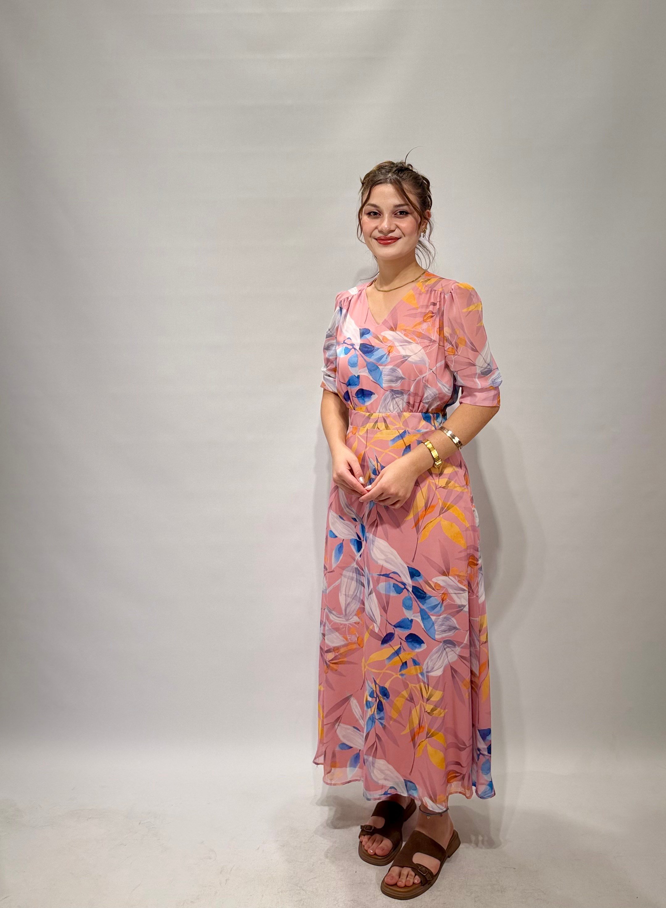 Pembe Şifon Elbise