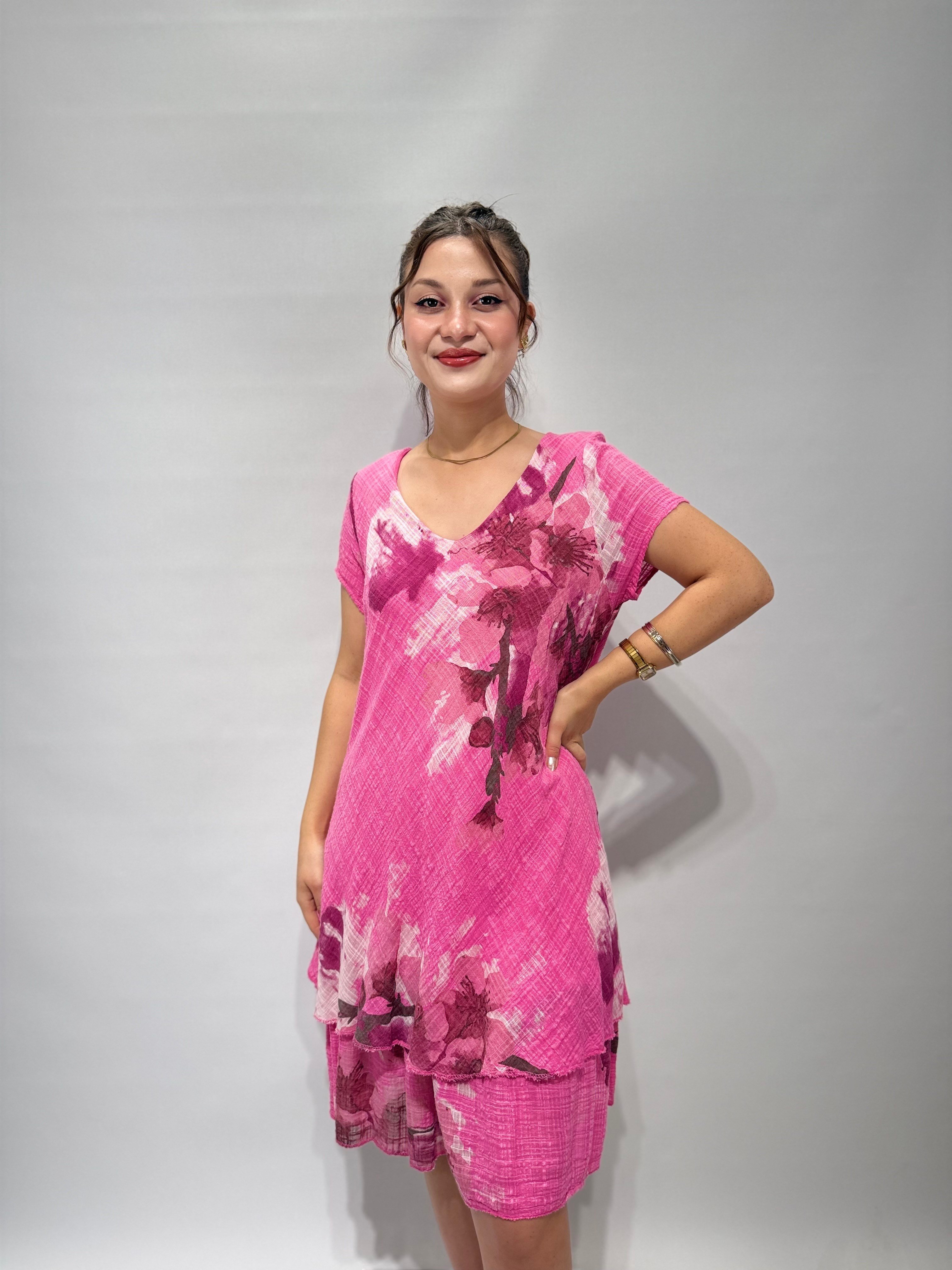 Pembe Verev İtalyan Elbise