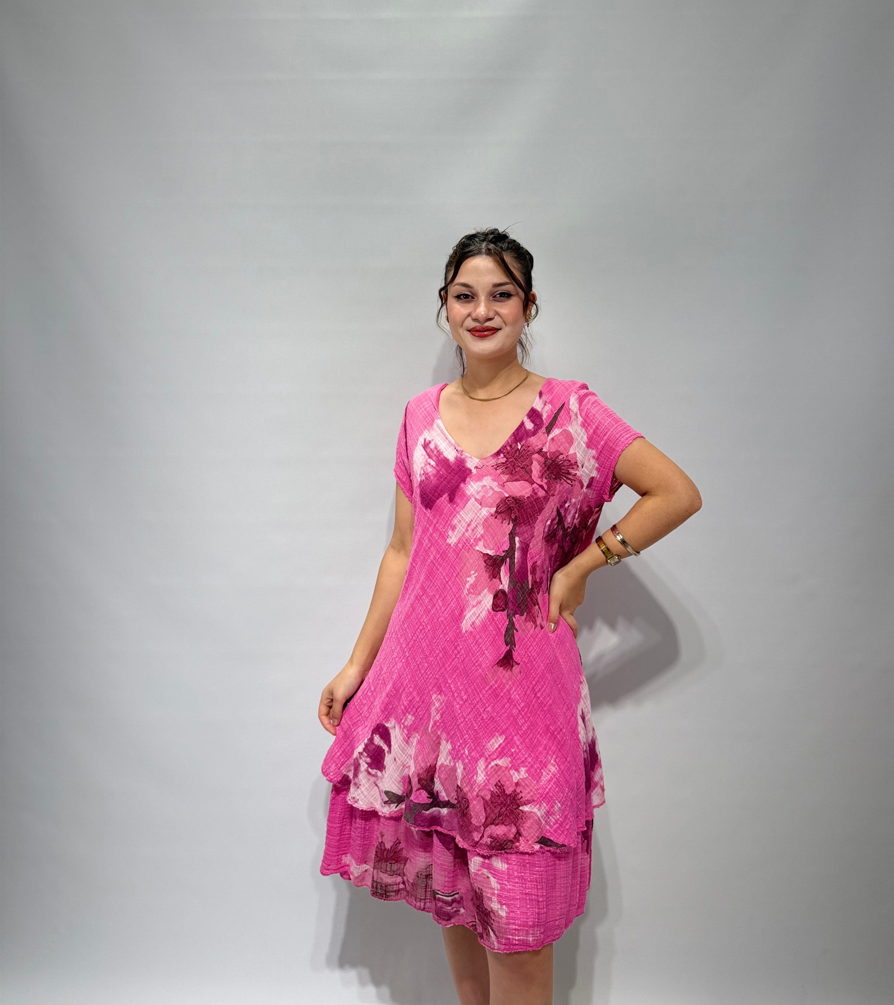 Pembe Verev İtalyan Elbise