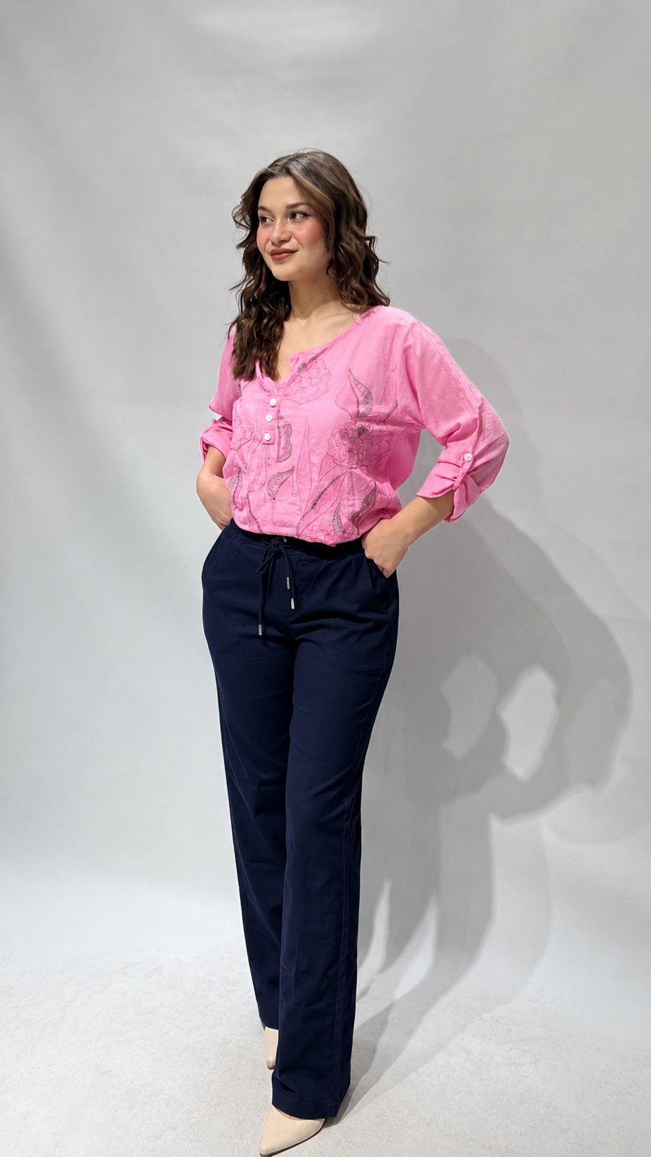 Pembe Yeşili İtalyan Gömlek