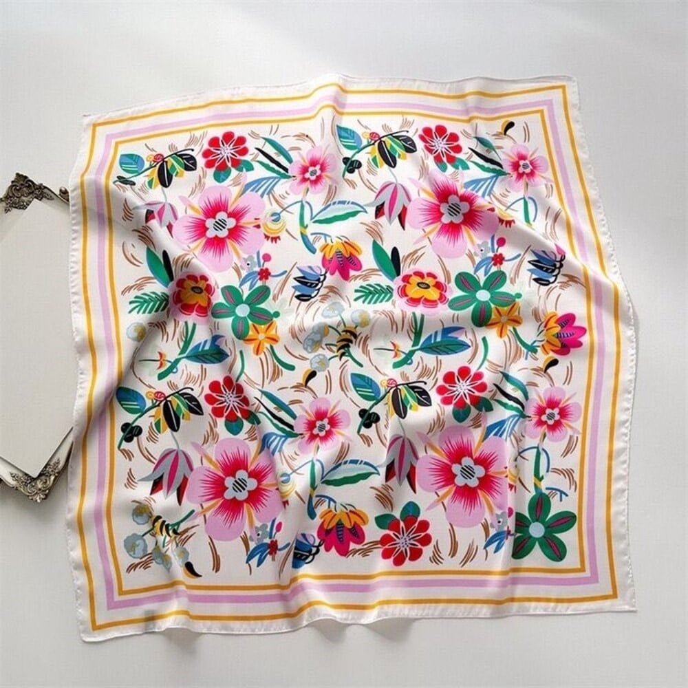 70x70 FULAR ÇİÇEK DESENLİ