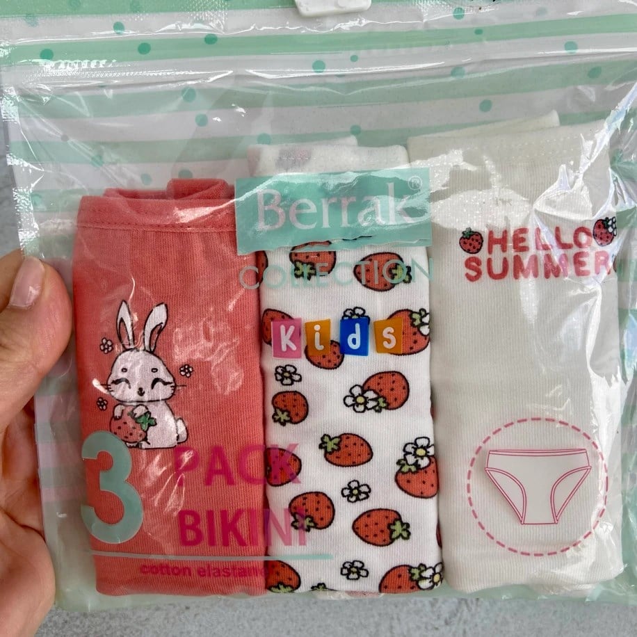 COTTON PAMUKLU 3’lü KIZ ALÇ İÇ ÇAMAŞIRI 6-7 YAŞ