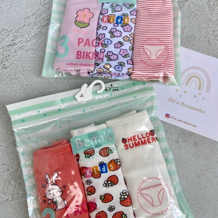 COTTON PAMUKLU 3’lü KIZ ALÇ İÇ ÇAMAŞIRI 6-7 YAŞ