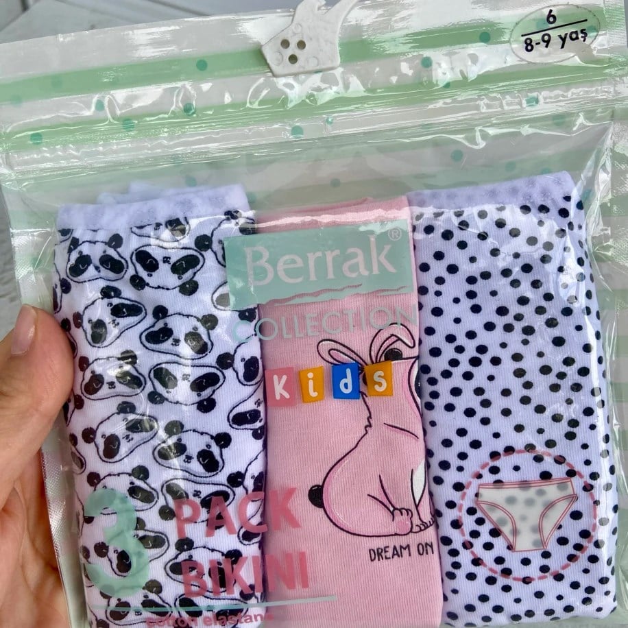 COTTON PAMUKLU 3’lü KIZ ALT İÇ ÇAMAŞIRI 8-9 YAŞ