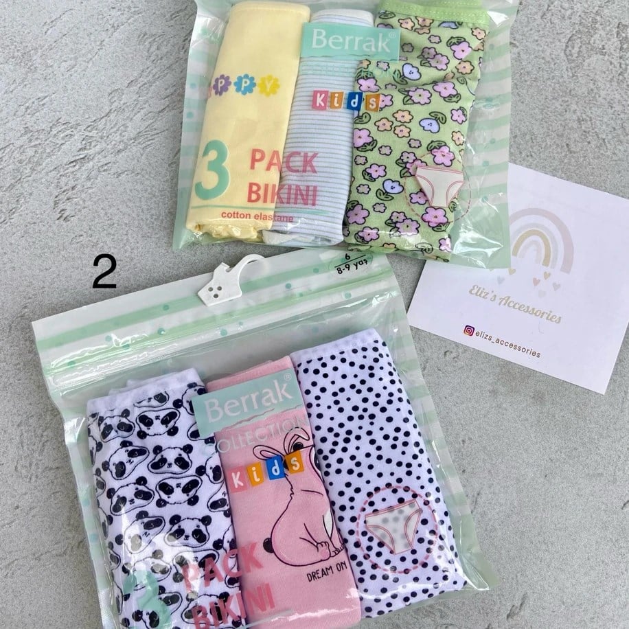 COTTON PAMUKLU 3’lü KIZ ALT İÇ ÇAMAŞIRI 8-9 YAŞ