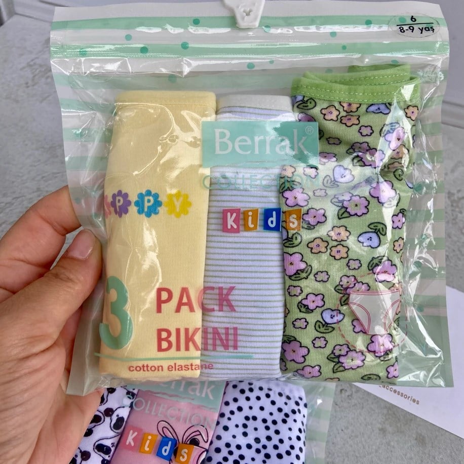 COTTON PAMUKLU 3’lü KIZ ALT İÇ ÇAMAŞIRI 8-9 YAŞ