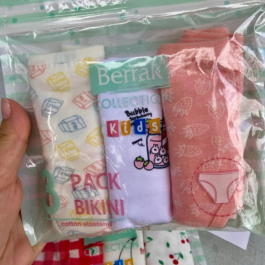 COTTON PAMUKLU 3’lü KIZ ALT İÇ ÇAMAŞIRI  4-5 YAŞ