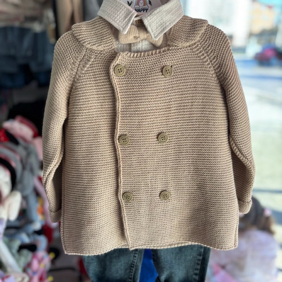 ERKEK ÇOCUK TRİKO HIRKA, KOT, GÖMLEK, PAPYON 4’lü TAKIM