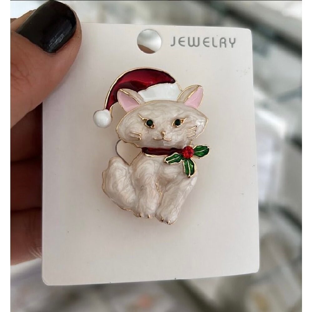 KEDİ YILBAŞI BROŞU