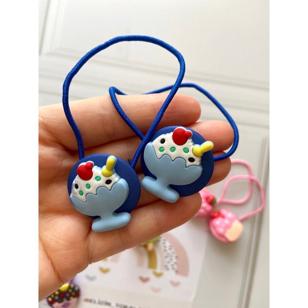 MAVİ CUPCAKE LASTİK TOKA