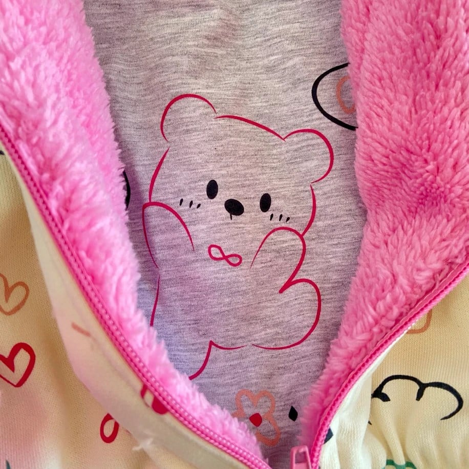 PEMBE AYICIK DESENLİ 3’lü TAKIM
