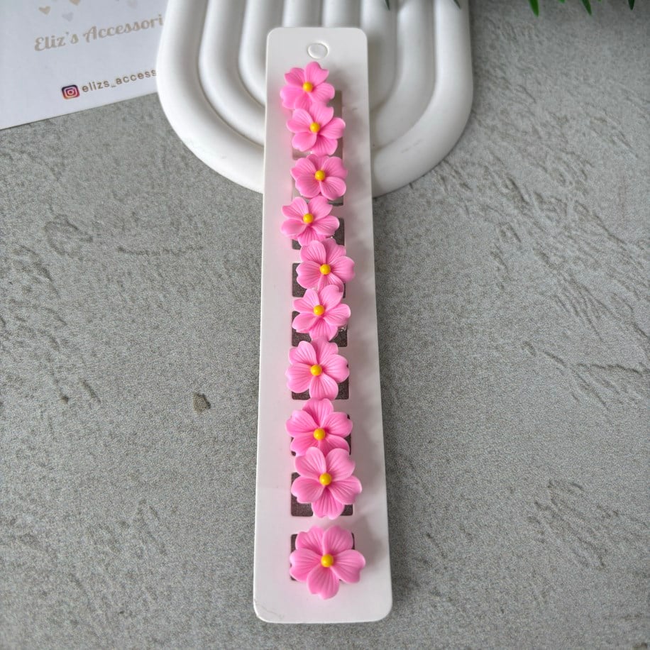 PEMBE LOTUS ÇİÇEK SAÇ KÜPESİ
