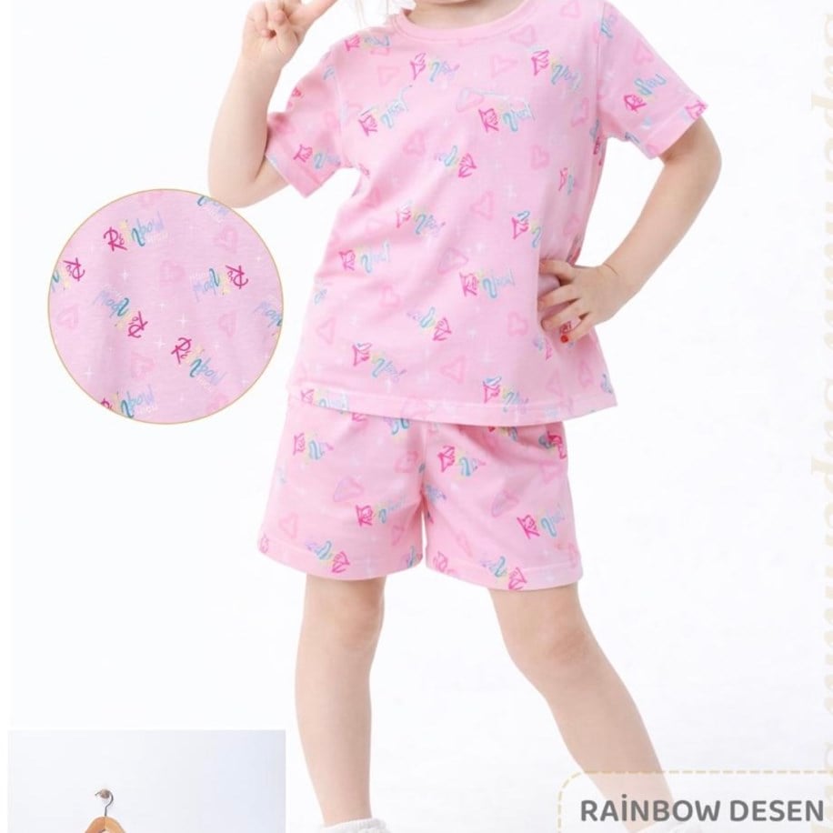 PEMBE PAMUKLU PİJAMA TAKIMI