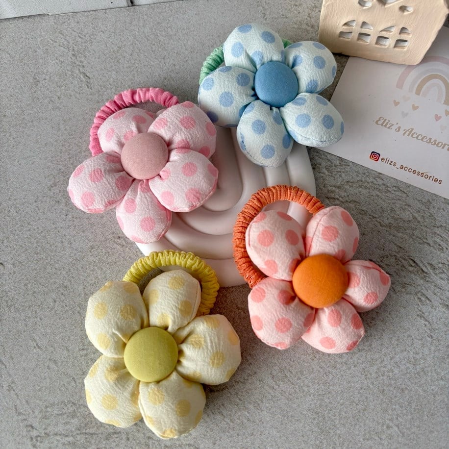PUANTİYELİ  PUFFY ÇİÇEK TOKA