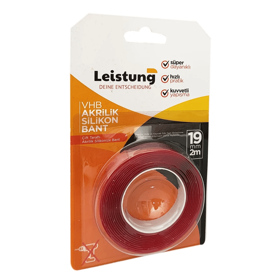 Leistung Çift Taraflı Akrilik Silikon Bant 19 mm 2m