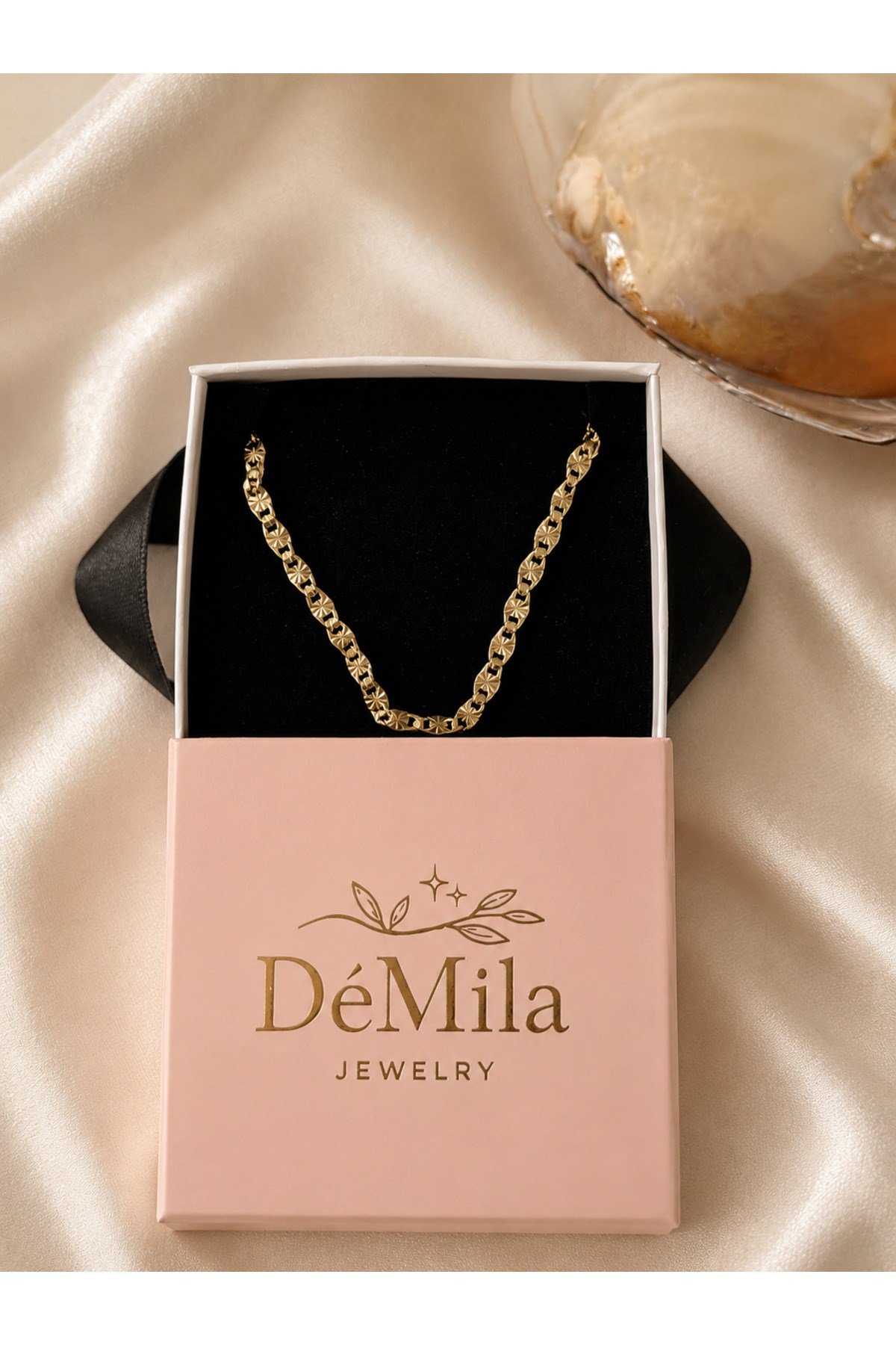 DéMila Lysa Gold Desenli Çelik Kolye