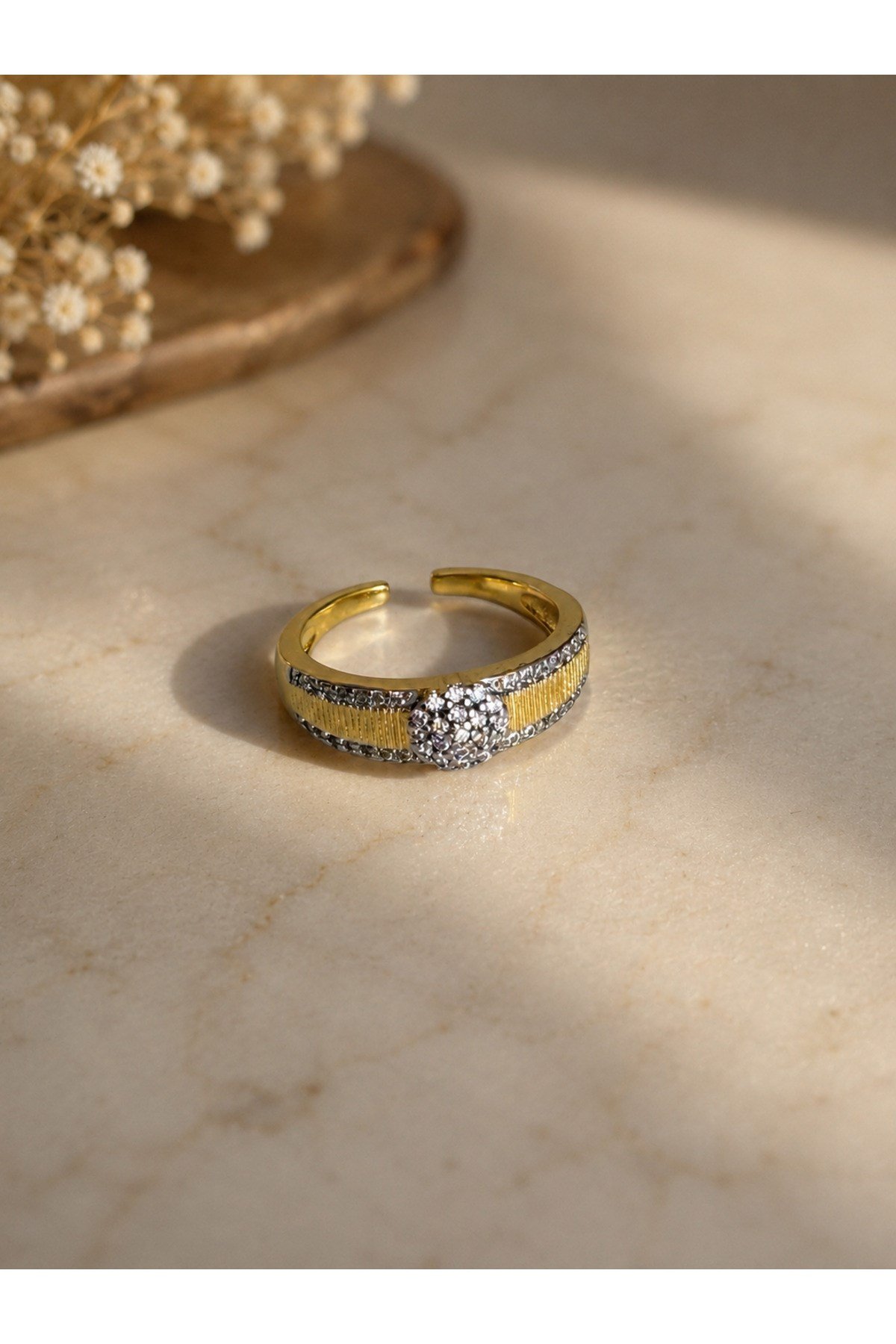 DéMila Monaco Premium Gold & Silver Çelik Yüzük