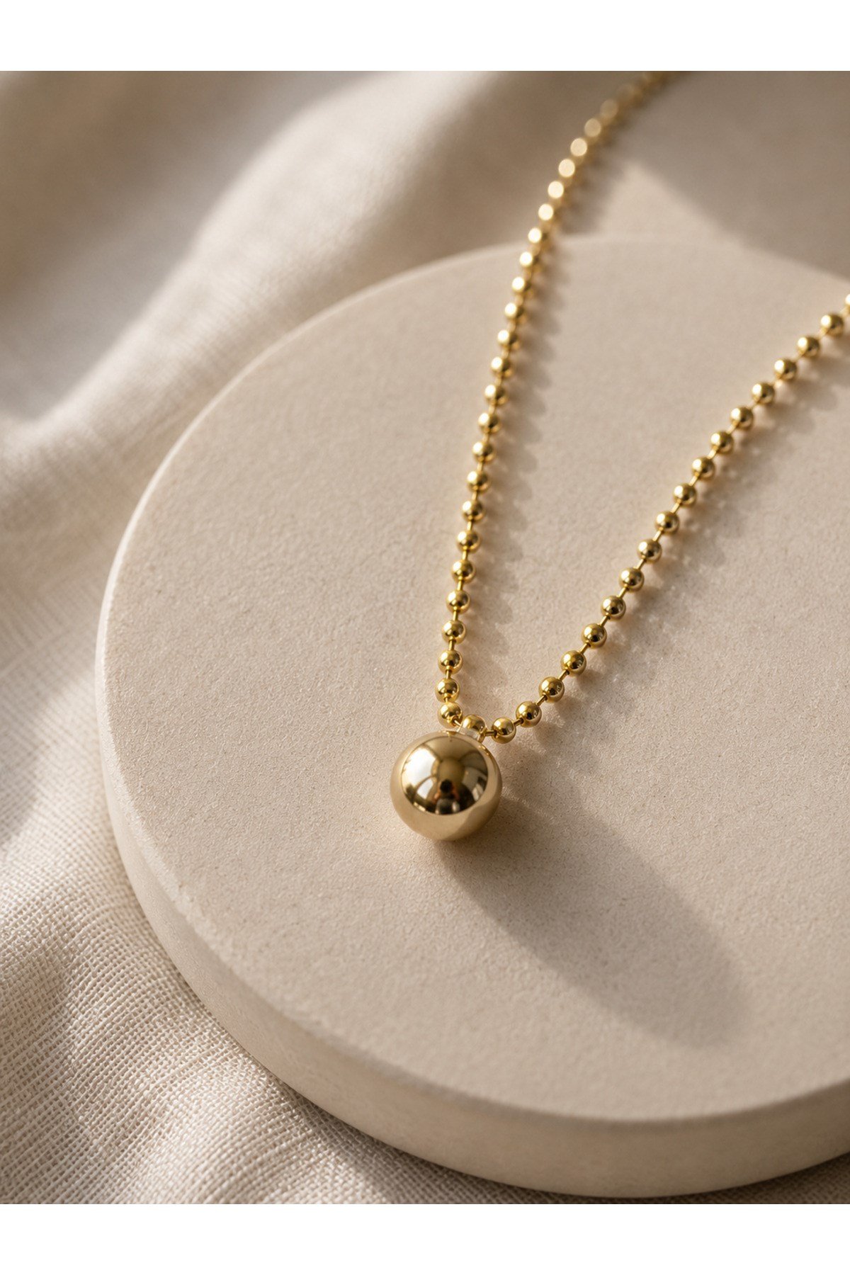 DéMila Nola Gold Minimal Top Uçlu Paslanmaz Çelik Kolye