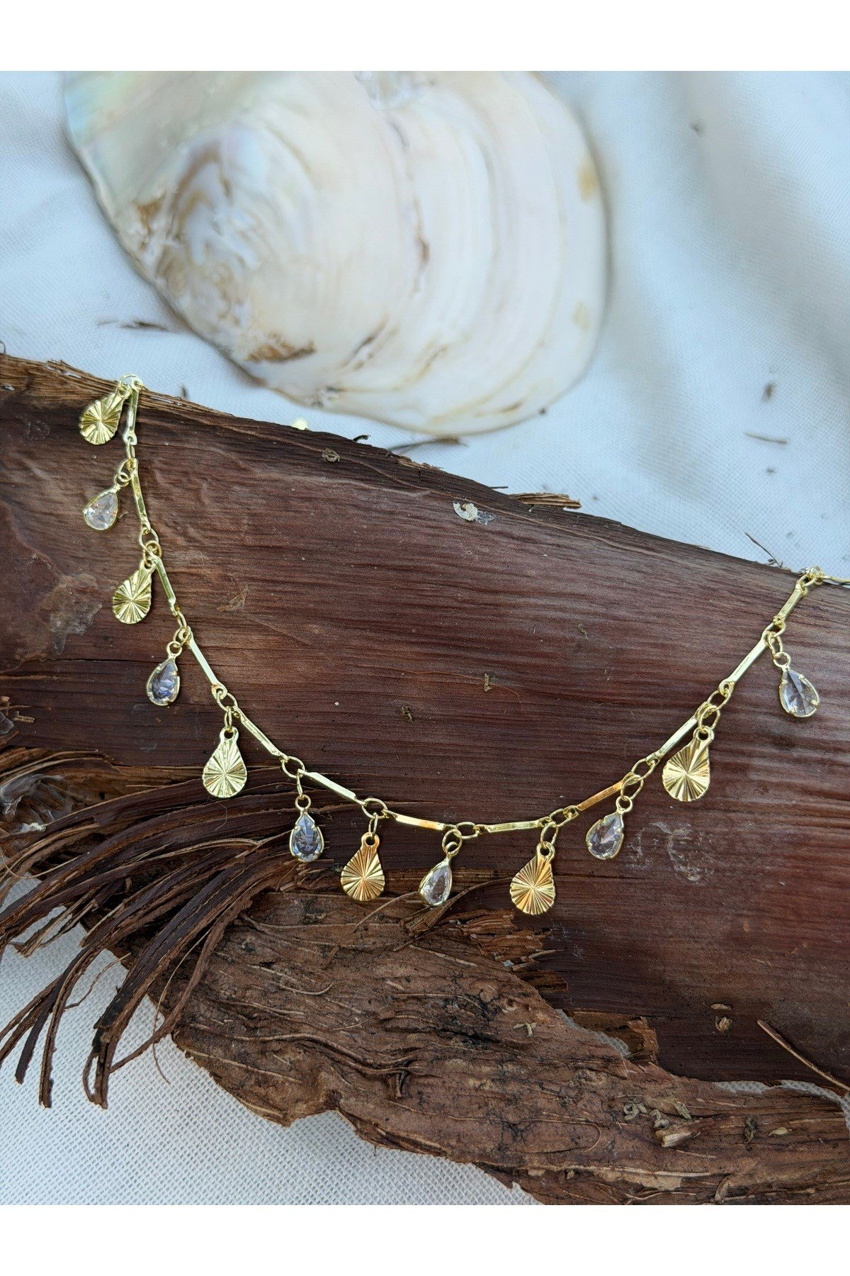 DéMila Solara Zirkon Detaylı Gold Halhal