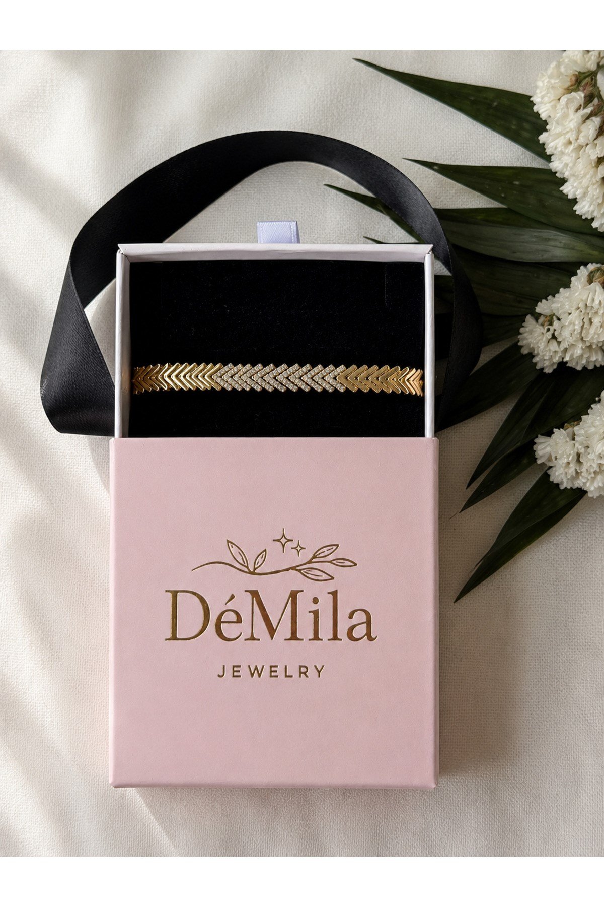 DéMila Valençia Gold Taşlı Kadın Bileklik