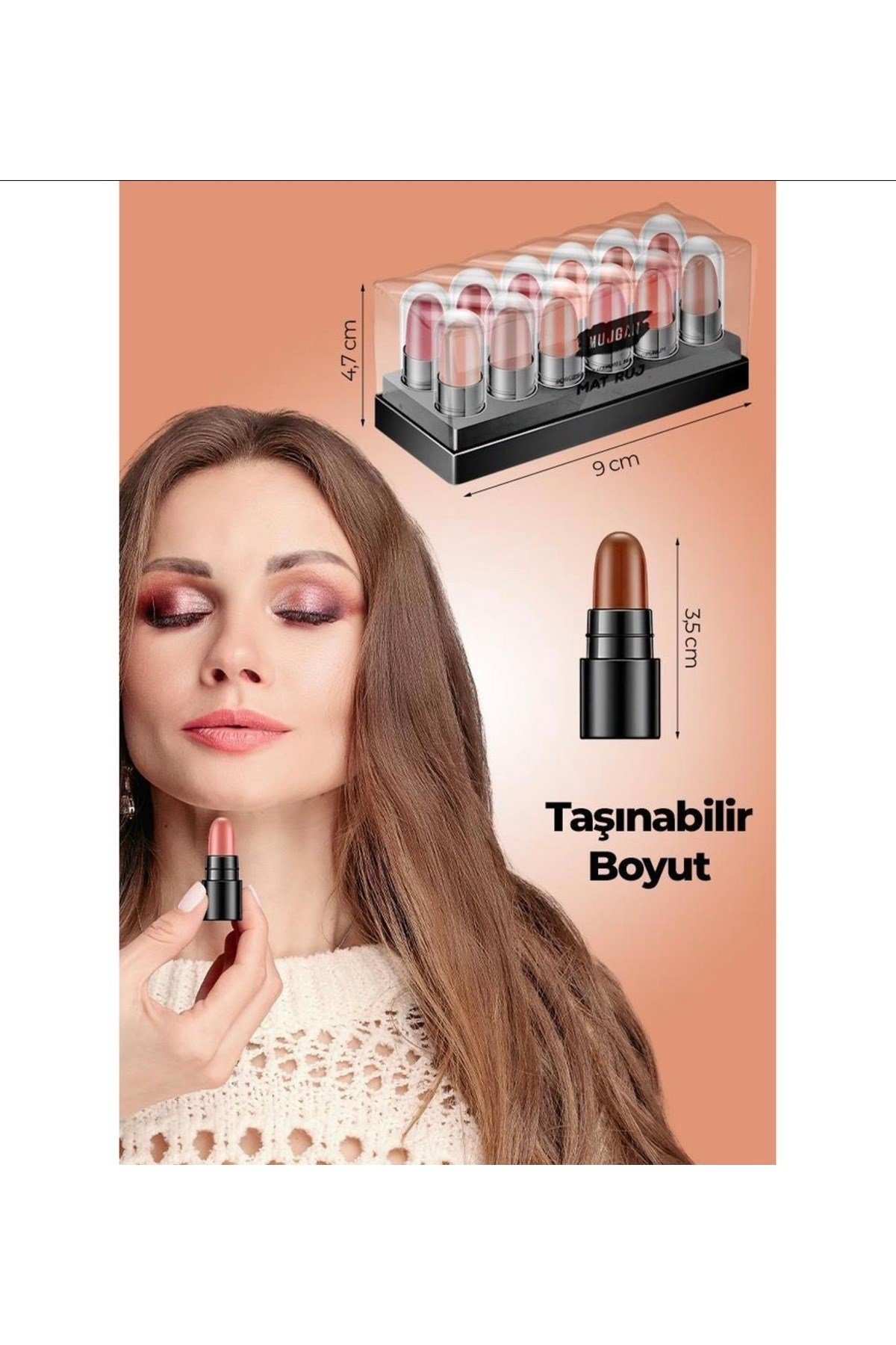 12 Adet Mini Ruj 12 li Kuru Ruj Mini
