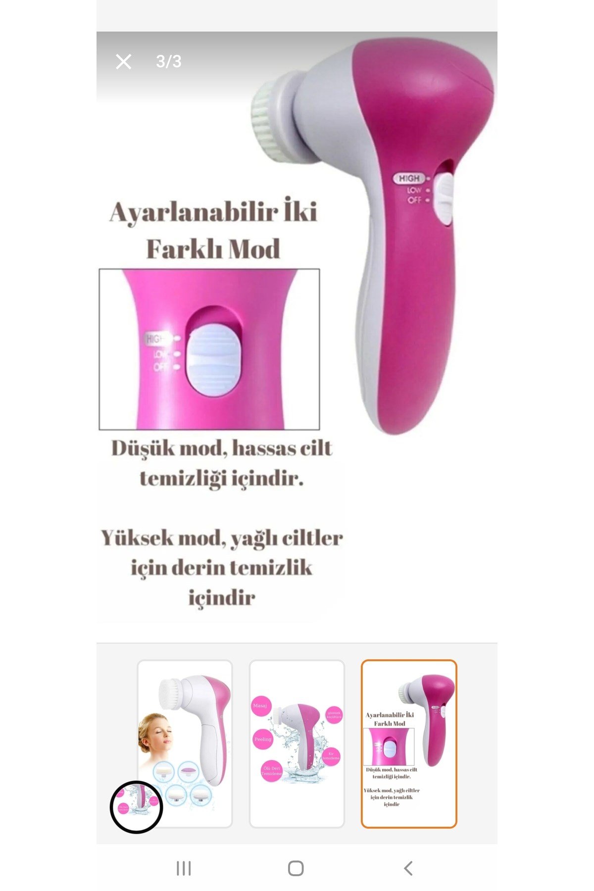 5 Başlıklı Titreşimli Cilt Temizleme Seti
