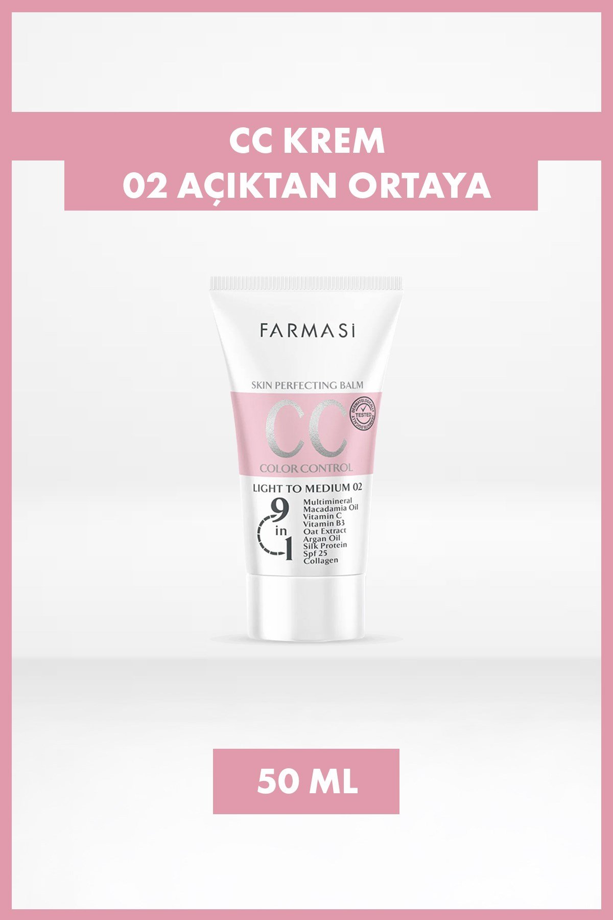 9 in 1 Ton Eşitleyici CC Krem 50 ml SPF 25- 02 Light to Medium