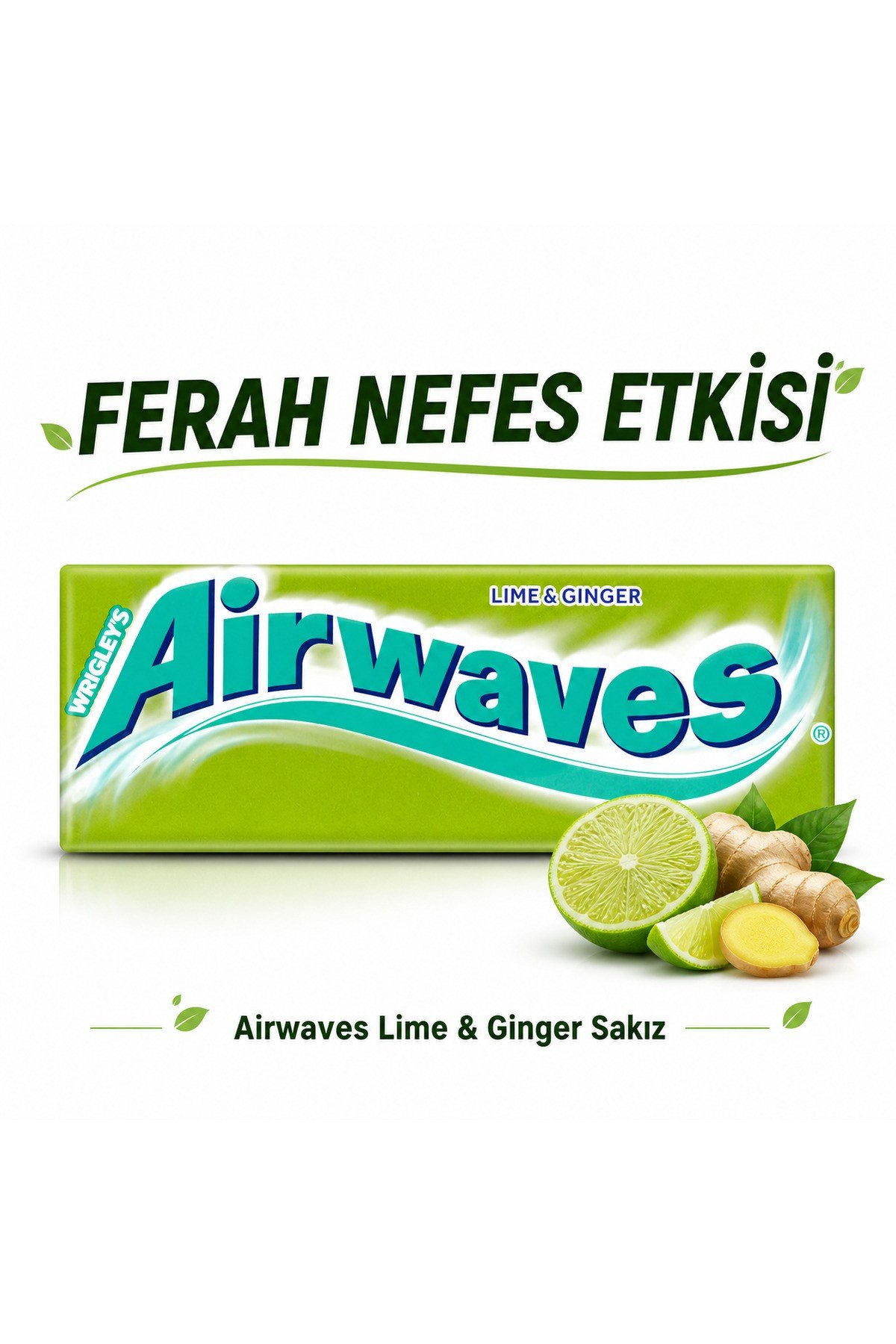 Airwaves Lime and Ginger Flavoured Sugar-Free Şekersiz Sakız