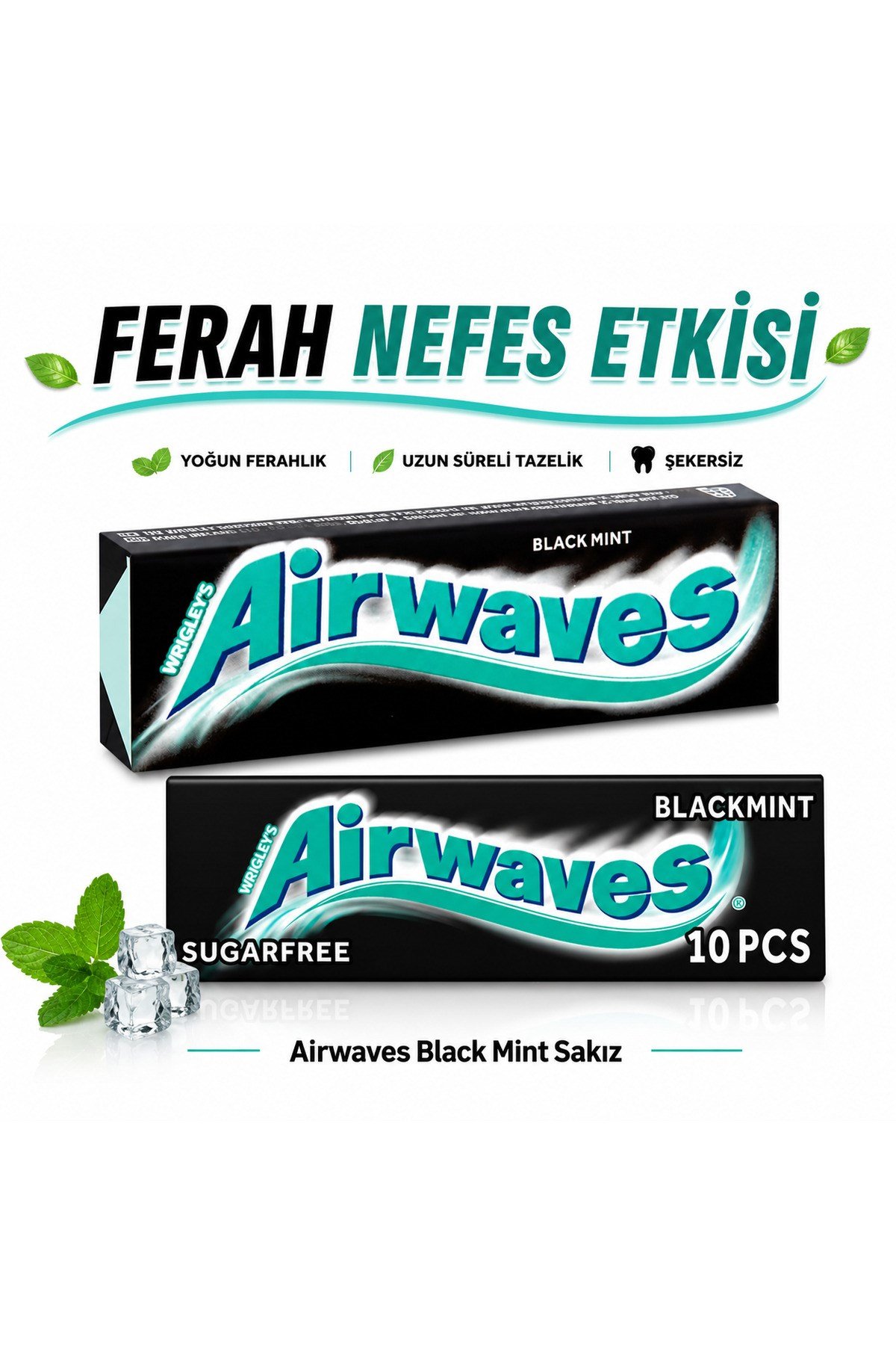 Airwaves Siyah Nane Aromalı Şekersiz Sakız
