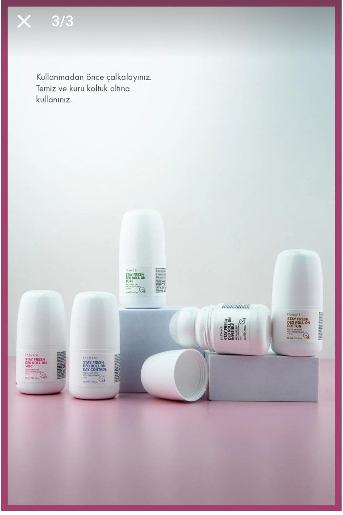 Anti-Perspirant Roll On Kadın Pure 50 ml