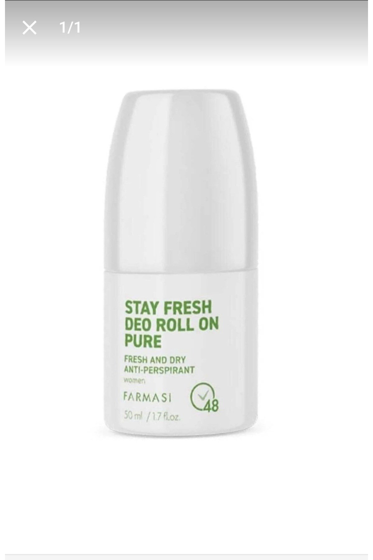 Anti-Perspirant Roll On Kadın Pure 50 ml