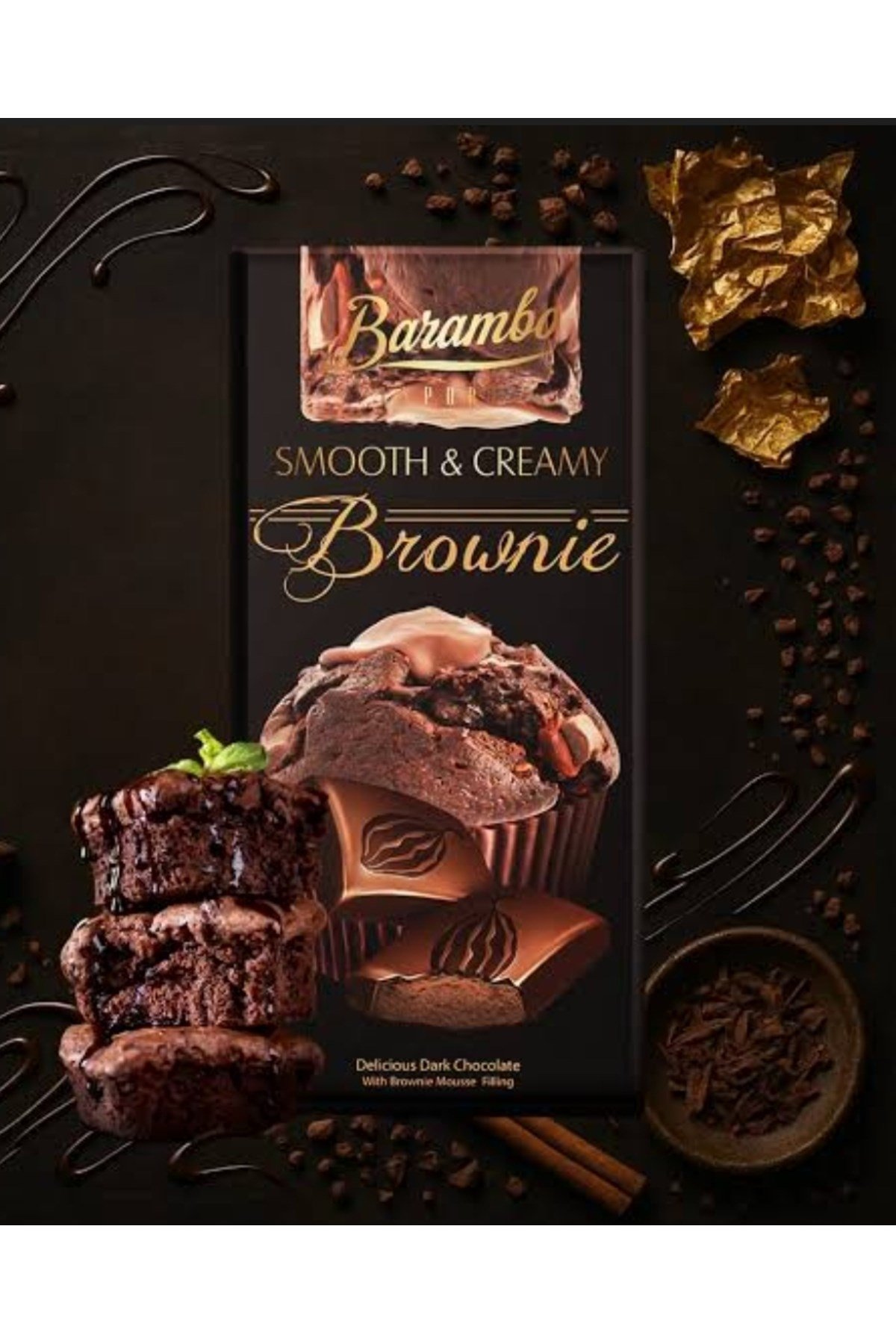 Barambo Smooth Creamy Brownie Çikolata Bar 110g