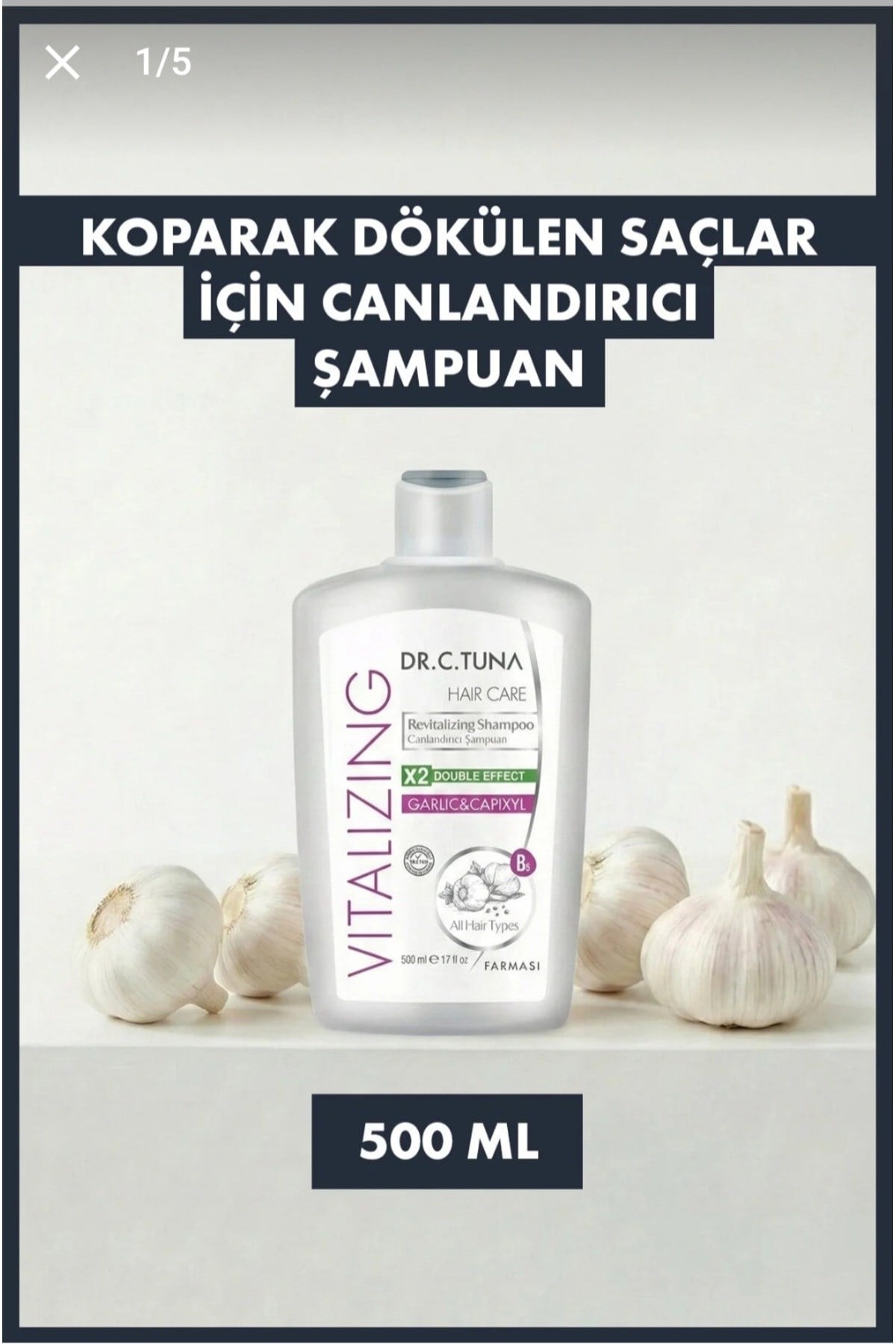 Dr. C. Tuna Vıtalızıng Sarımsaklı Şampuan 500 ml |ORJİNAL ÜRÜN || HIZLI GÖNDERİM ||