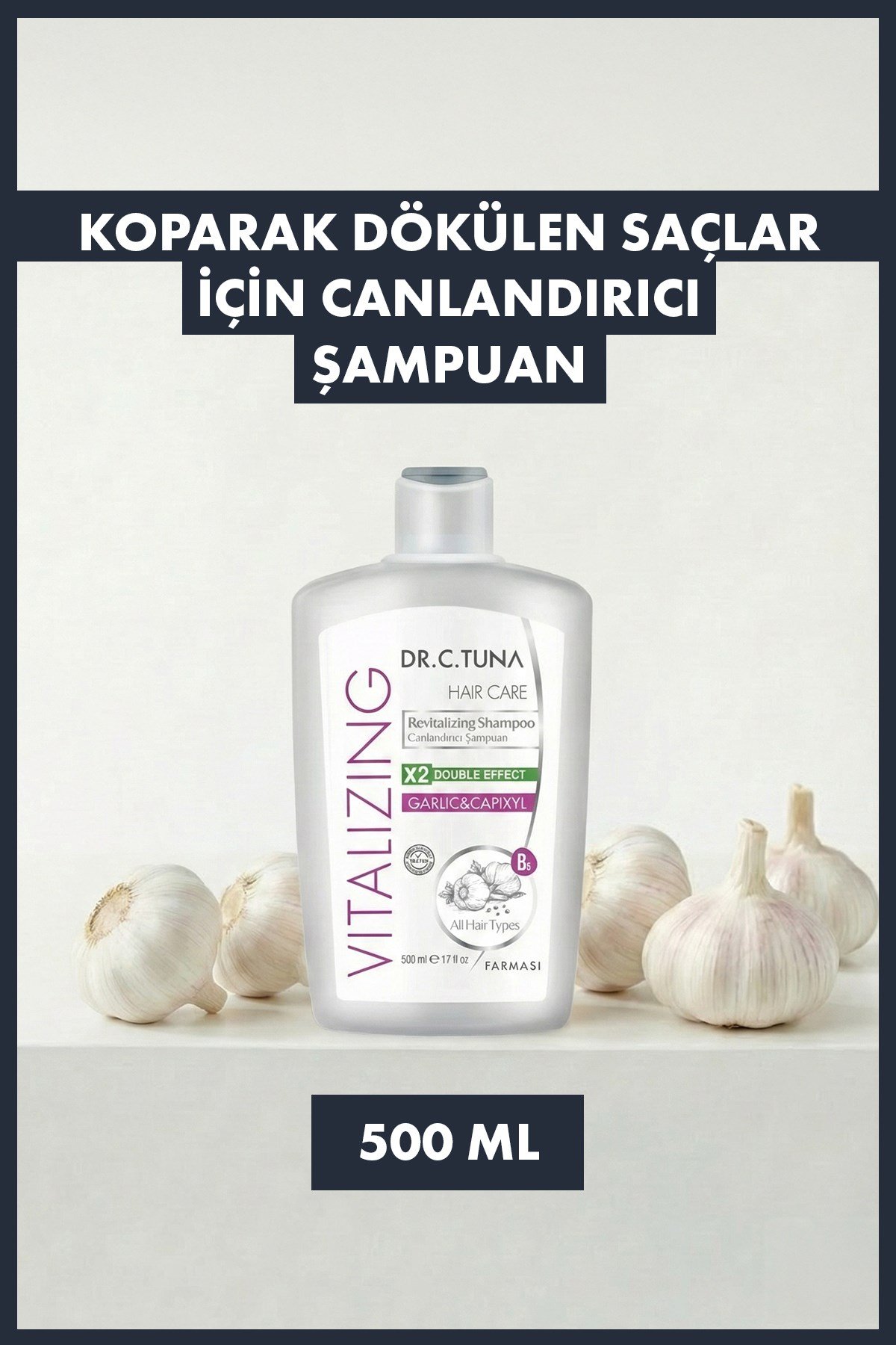 Dr. C. Tuna Vitalizing Sarımsak & Capixyl Koparak Dökülen Saçlar Için Canlandırıcı Şampuan 500 ml