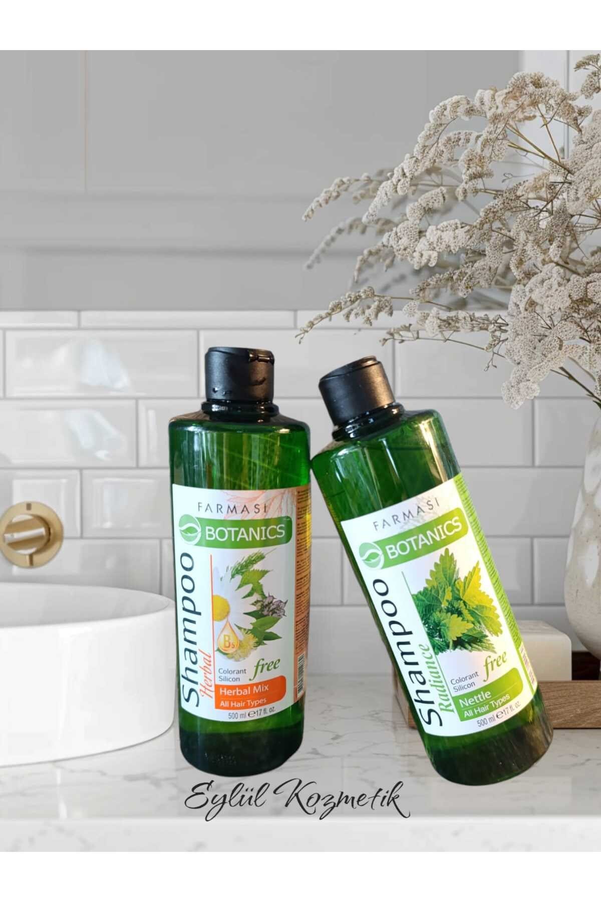 Farması Botanıcs Herbal Mıx + Isırganlı Şampuan 500 ml X 2 Adet